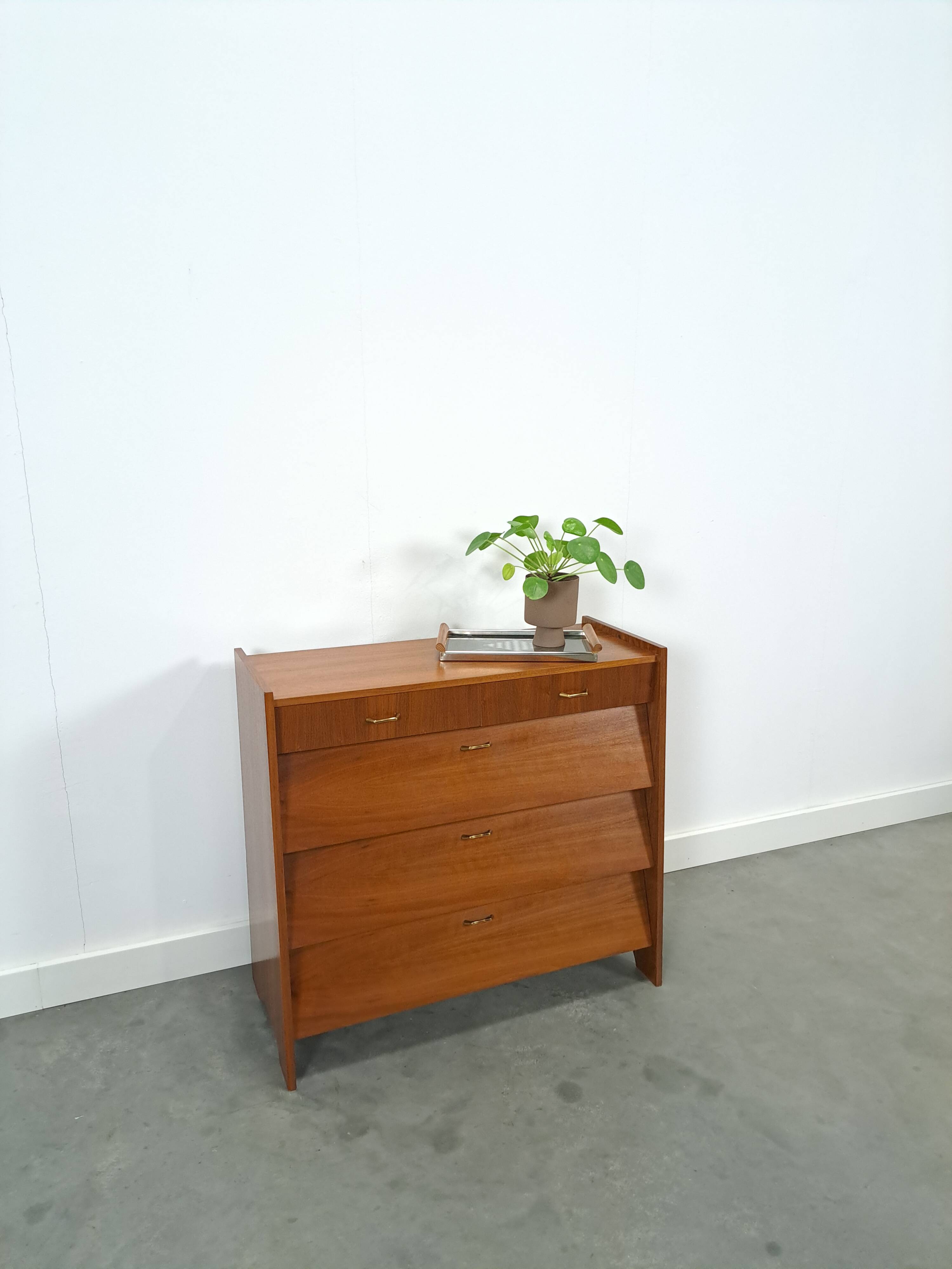Fineer schoenenkast met lades