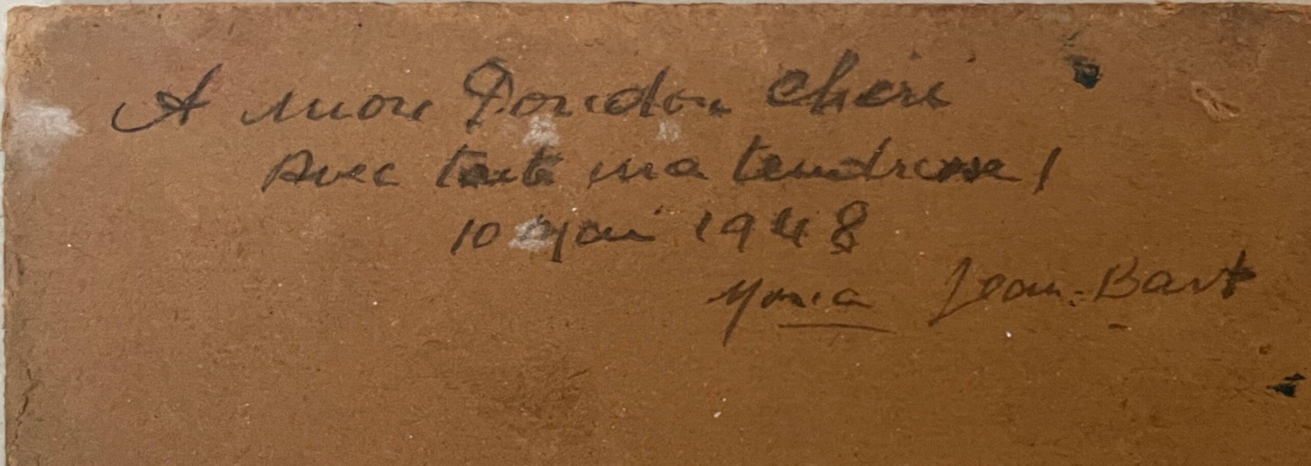 HSP painting "Bouquet of hibiscus" Flowers signed Jean Bart 1948