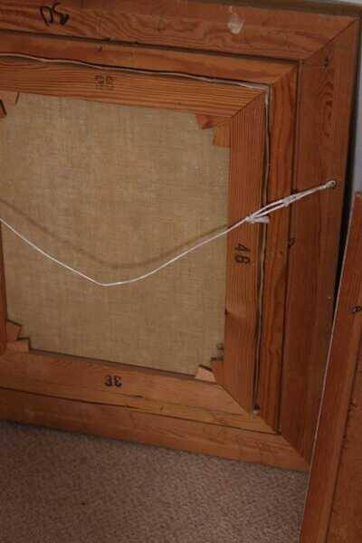 Original mid-century Swedish oil on panel – “City” by Tore Hultcrantz – vintage & framed – 74 × 62 cm (29.1" × 24.4")