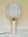 Lampe en travertin avec abat-jour rond en lin