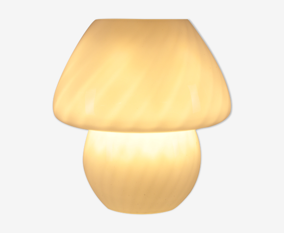 Lampe champignon beau verre blanc du Modèle 628 | Selency