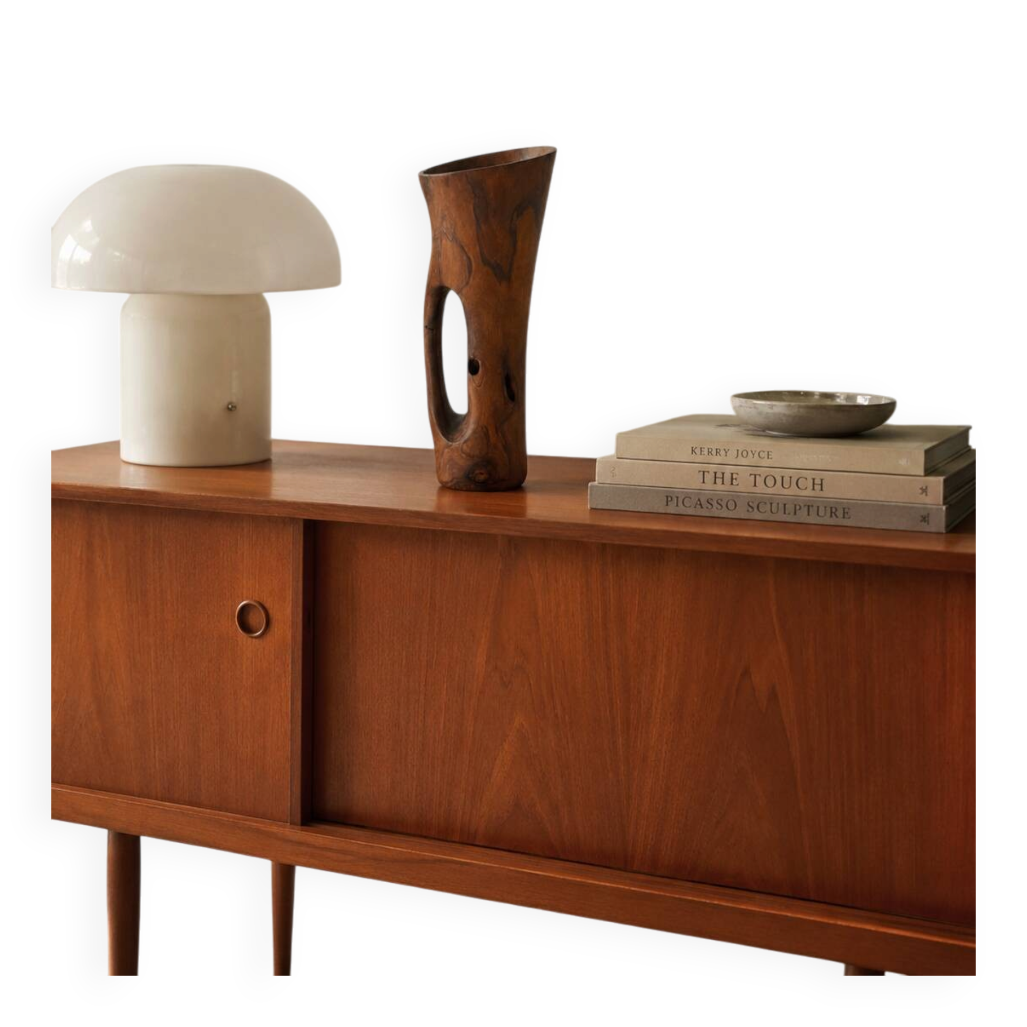 Sculptural modernist pitcher / vase made from solid monoxyle wood, Alexandr style.