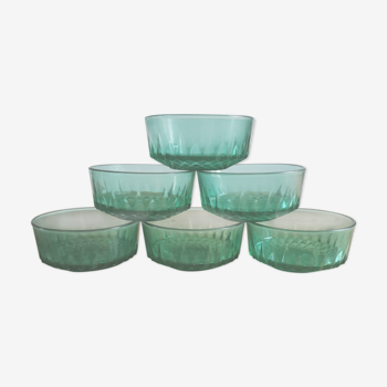 Service of 6 Arcoroc glass cups