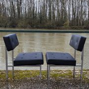 Paire de chaises en skaï design chromé - 1950s