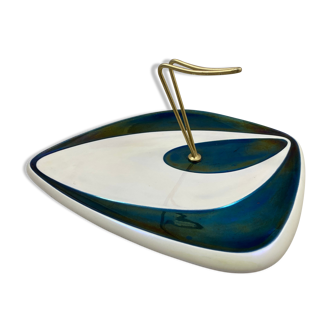 Verceram France's iridescent black and white vintage cheese platter