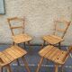 Set of 4 Vintage Beech Chairs Bistro Country Feet Compass