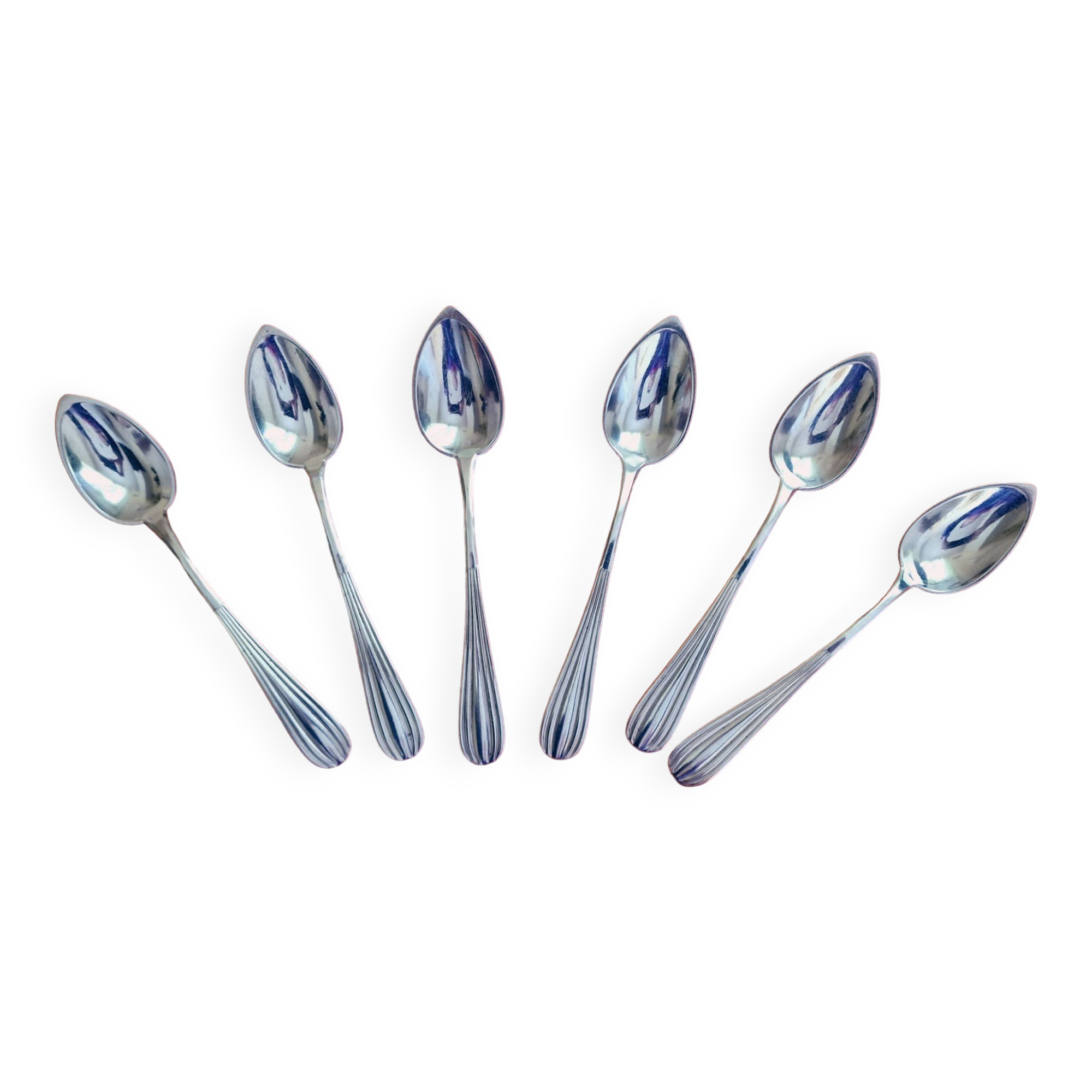 6 small silver-plated spoons
