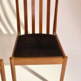 Suite of 3 vintage chairs - Velvet and wood - Italian style