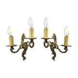 Paire d'appliques en bronze style Louis XV