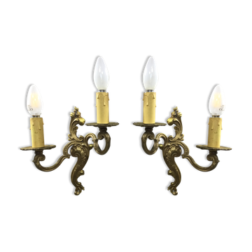 Pair of bronze sconces Louis XV style