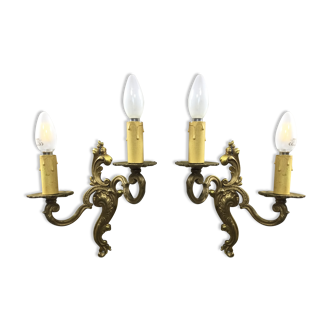 Pair of bronze sconces Louis XV style