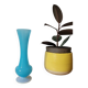 Tall blue opaline vase