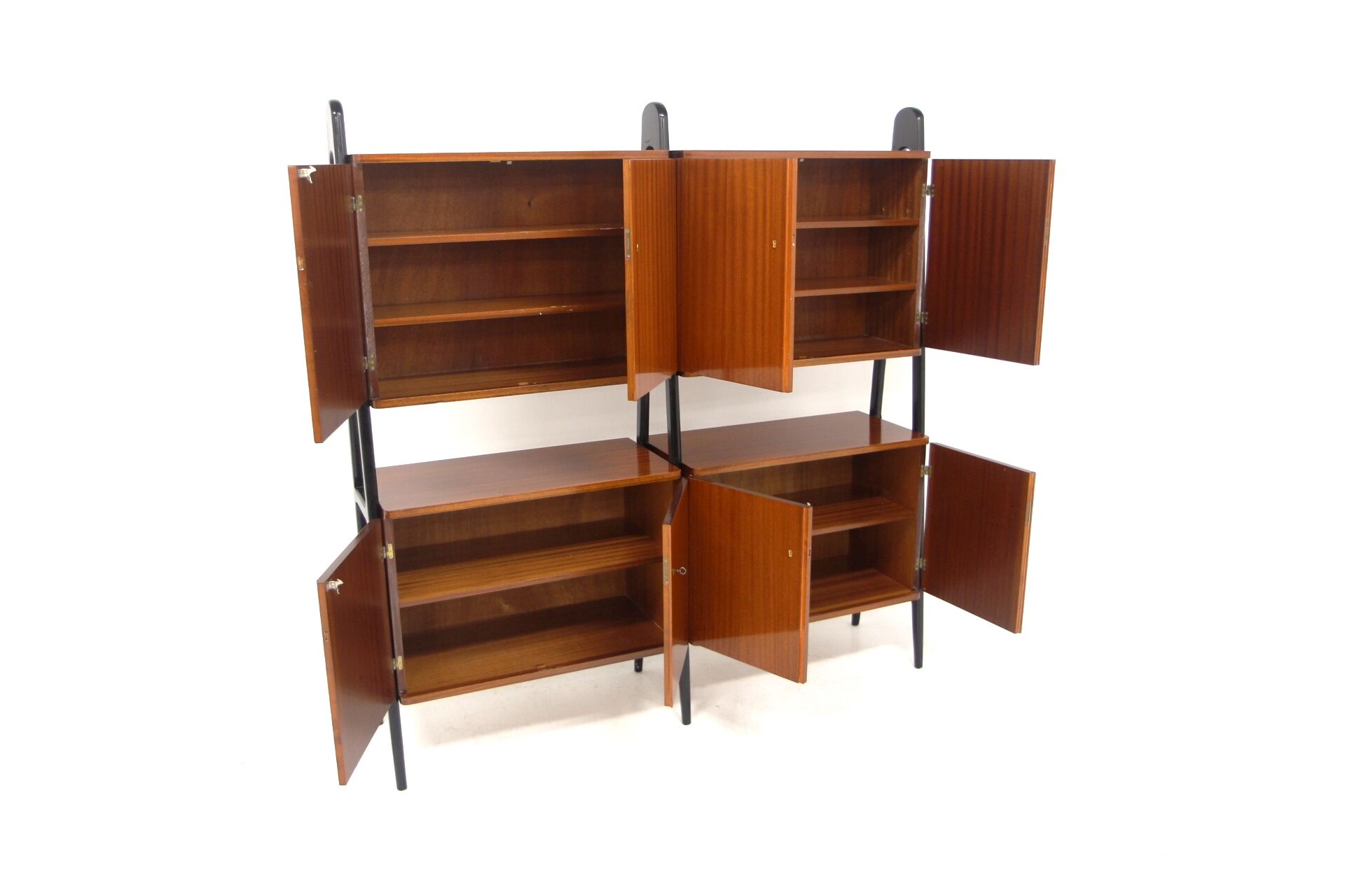 Scandinavian "double" mahogany cabinet, Sweden, 1950