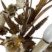 Vintage wheat 'golden' wall light with flowers: french style