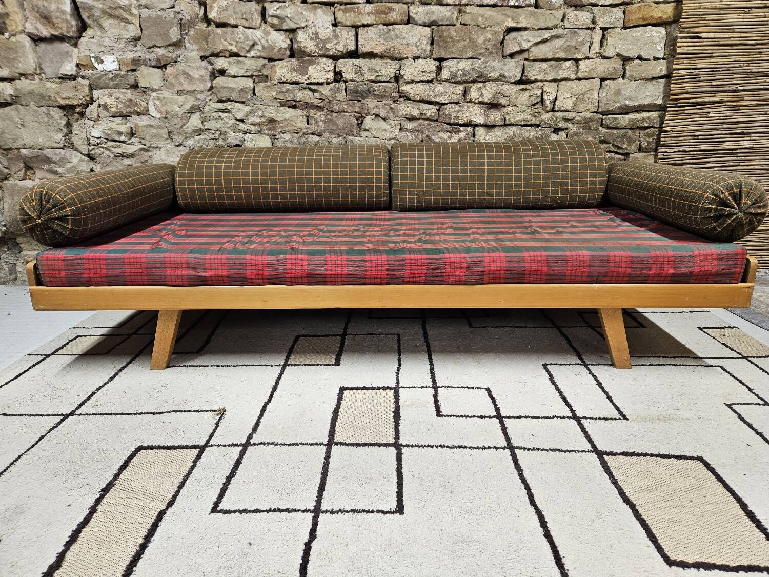 Vintage chaise longue daybed 1960"