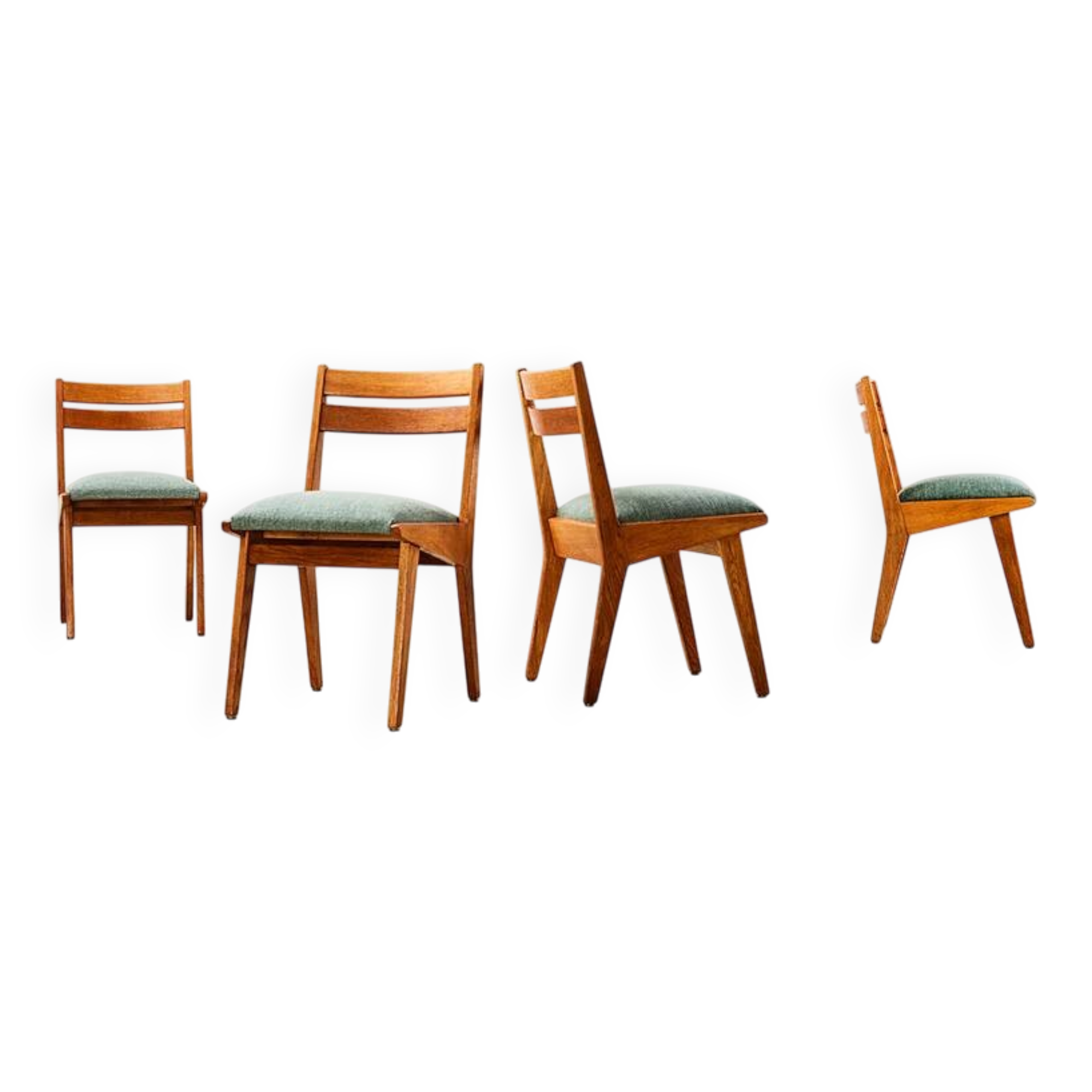 Jens Risom Set of 4 Model 666 Dining Chairs for Knoll U.S.A. 1940s