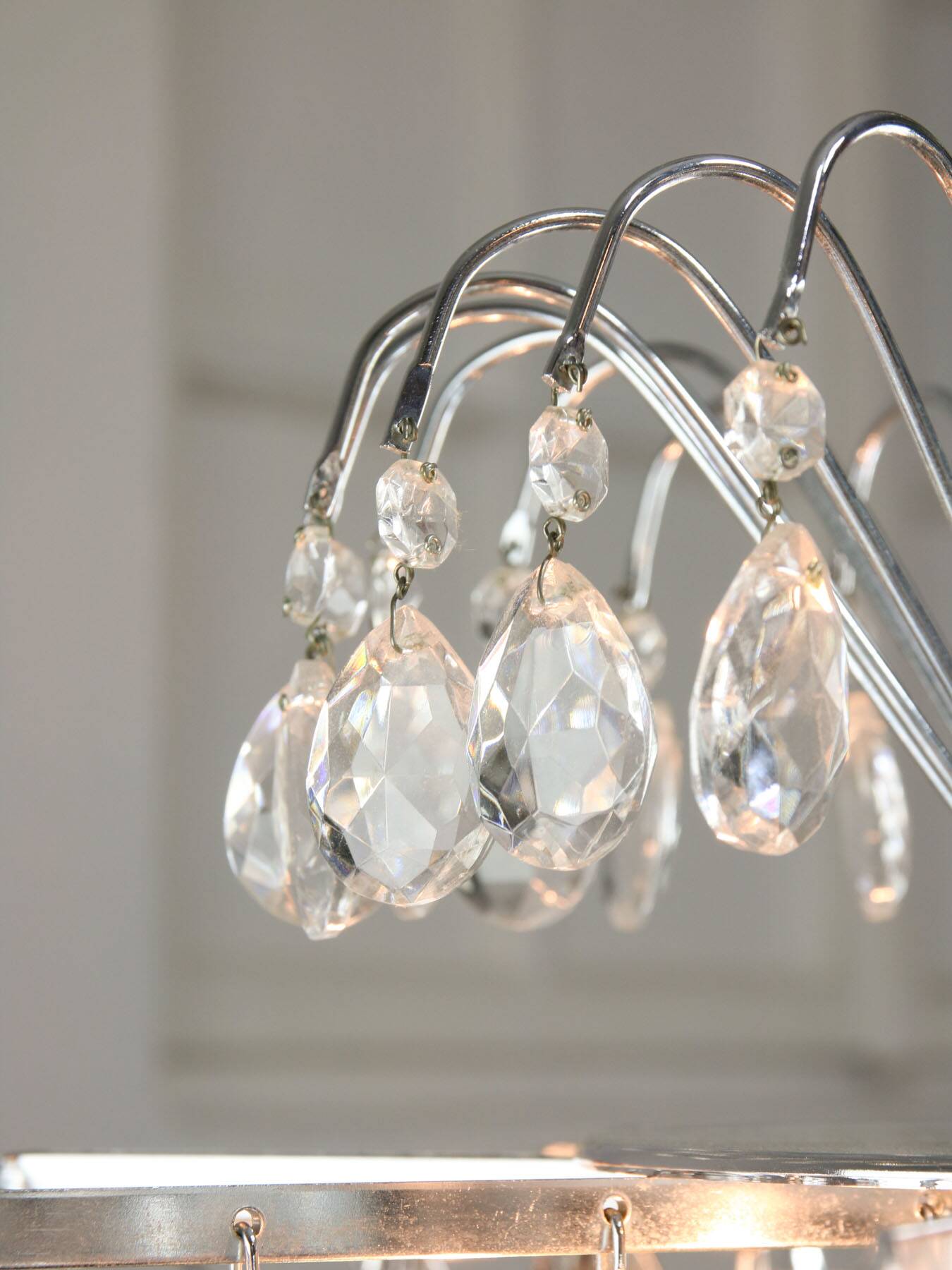 Lustre en cristal viennois vintage de taille moyenne, années 70