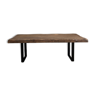 Industrial upcycled solid wood coffee table