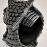 Zoomorphic ashtray armadillo black ceramic signed