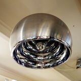 Paire de suspensions à diffuseur hémisphérique en aluminium brossé et poli