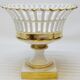Coupe Sur Piédouche Corbeille Ajourée Porcelaine Blanc Et Or Restauration E