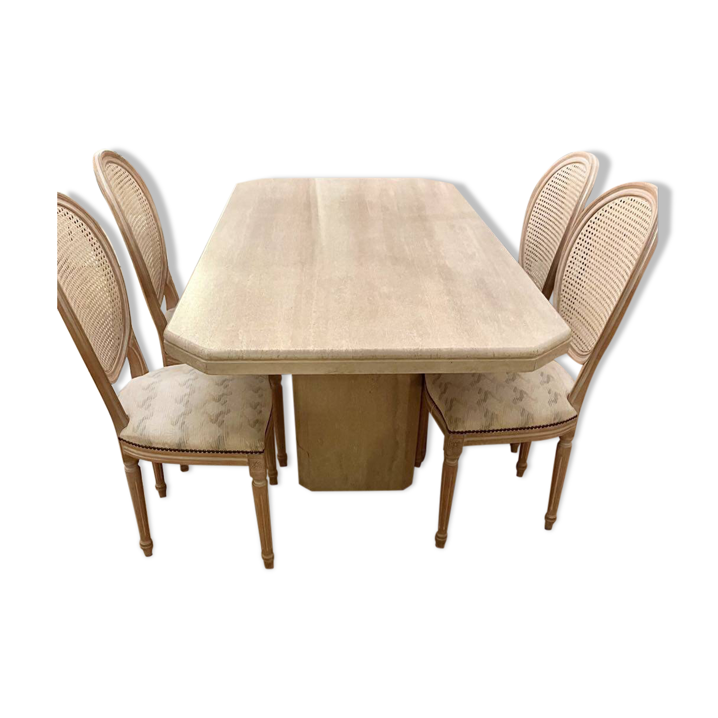 Vintage 180cm travertine dining table