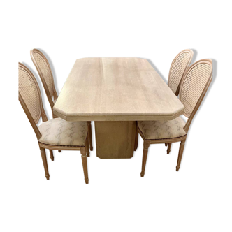 Table à manger en travertin 180cm vintage