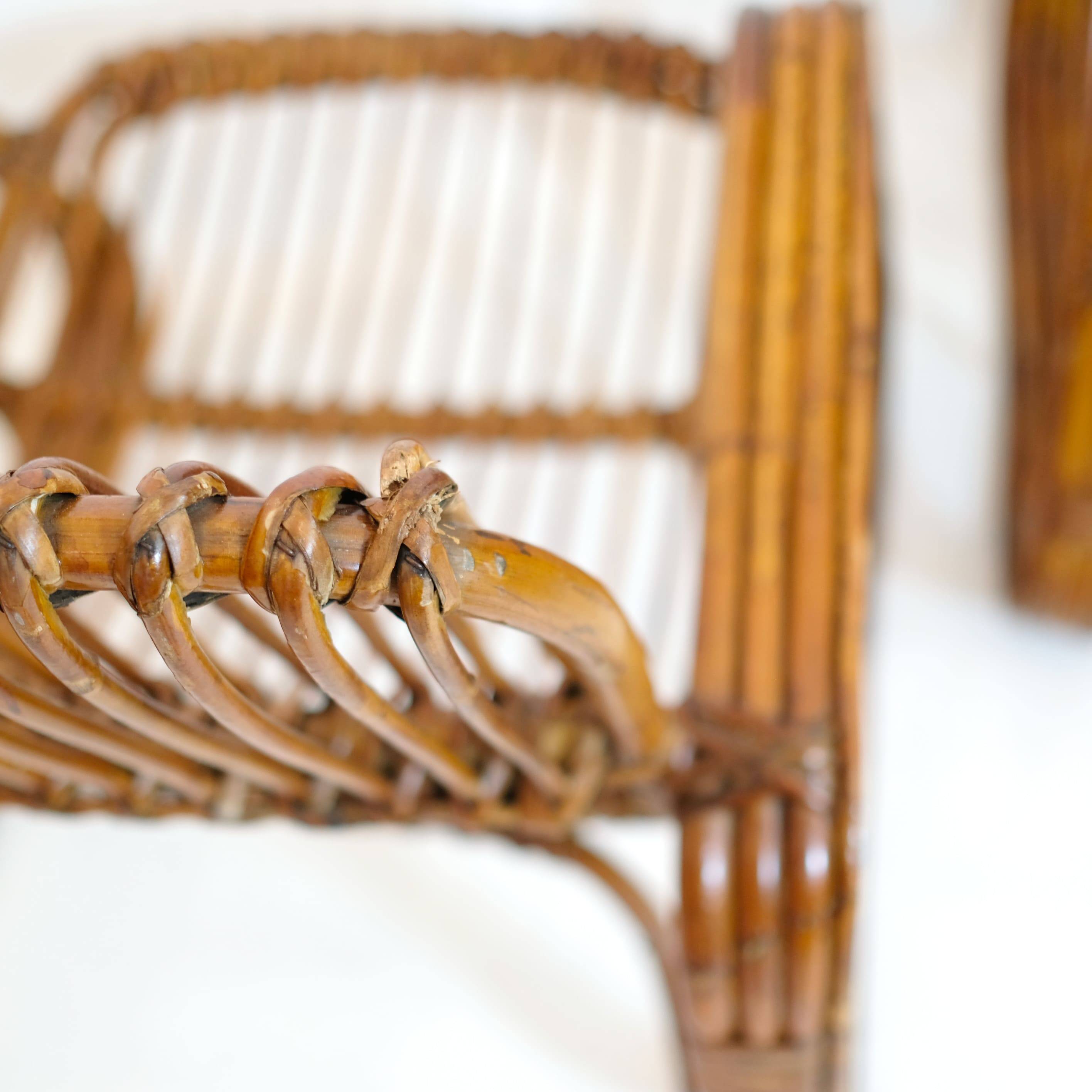 Pair of rattan armchairs, Italy, 1960s, no. 2.