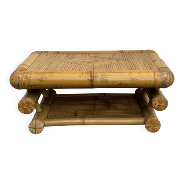 Table de salon en bambou vintage