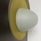 Round metal opaline glass wall light sconce, Italy, 1960s