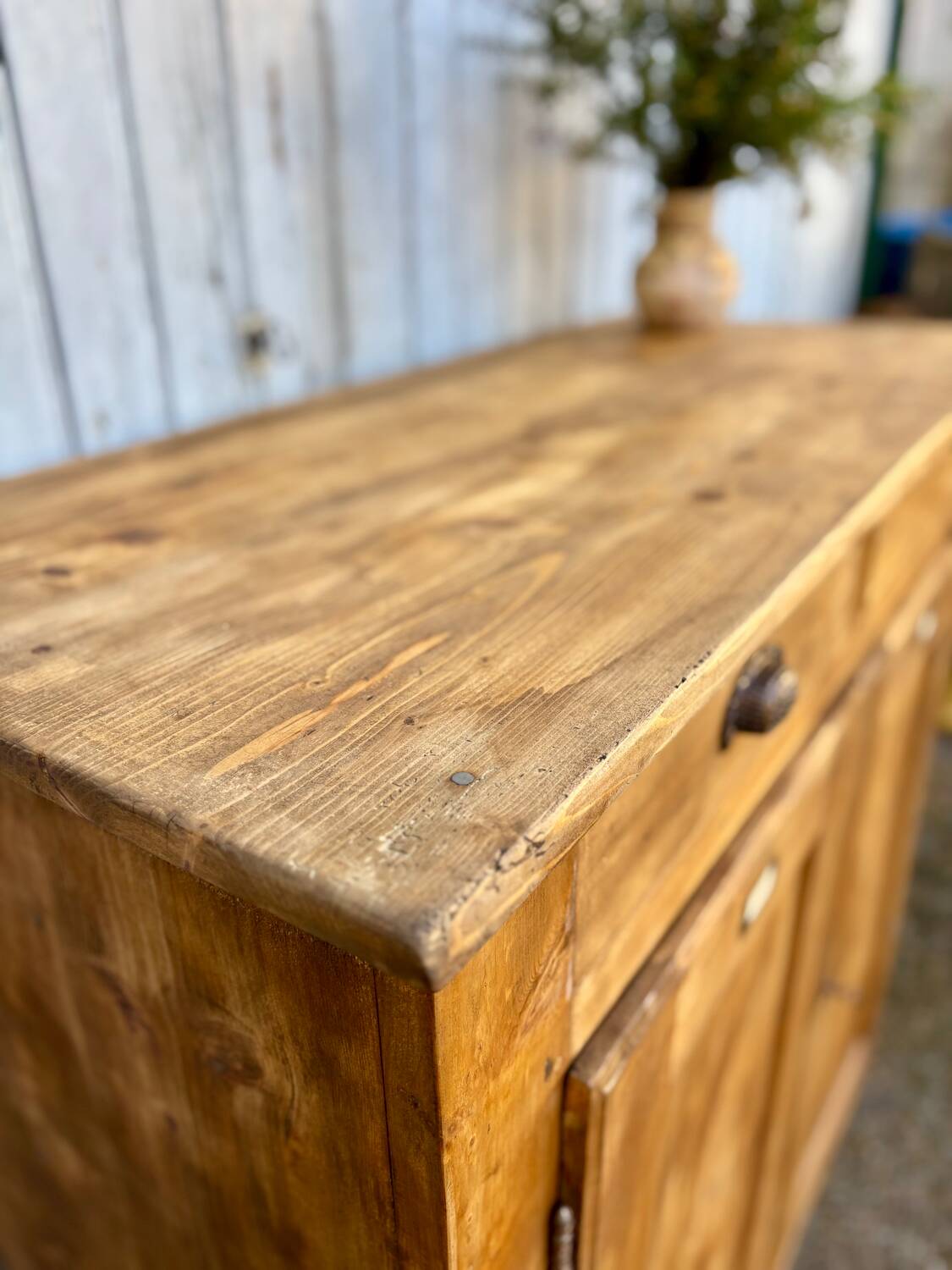Antique solid wood sideboard