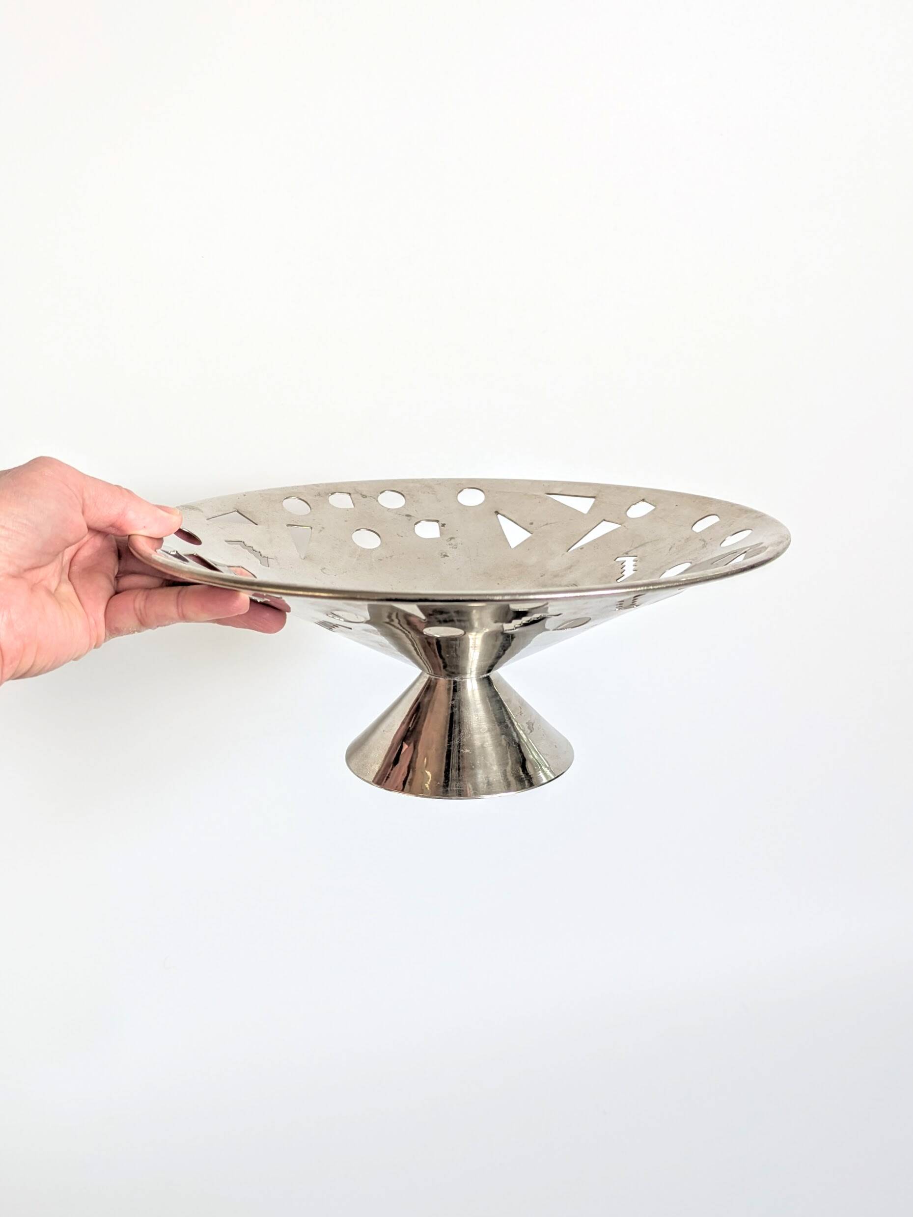 1980s Memphis Style Fruit Bowl | Stainless Steel