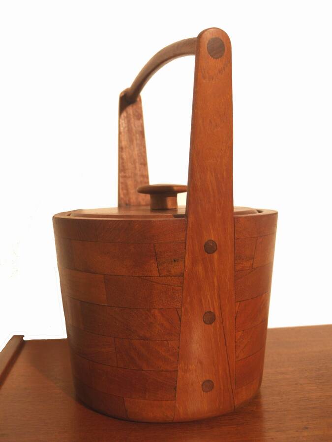Danish teak ice bucket - vintage mid century design