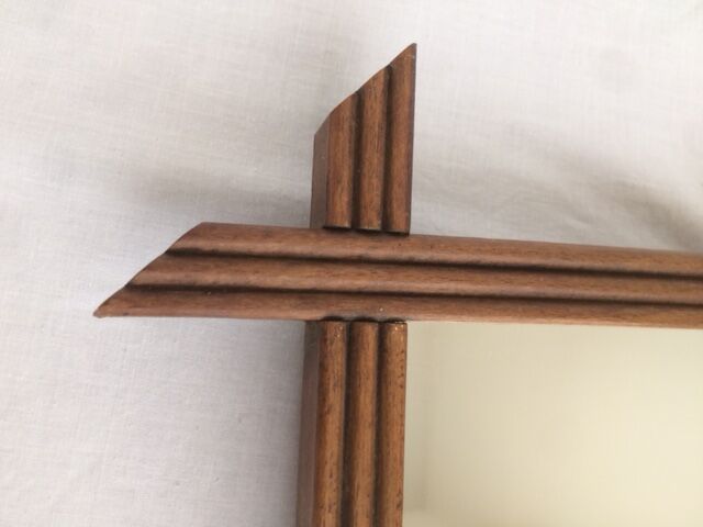 Vintage mirror frame wood 40x34cm