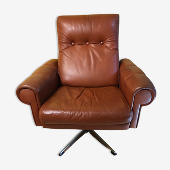 Vintage Scandinavian leather armchair 1970