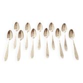 Gustave Roy Set of 11 small silver-plated coffee spoons Art Deco