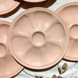 6 pink porcelain oyster plates from Digoin Sarreguemines