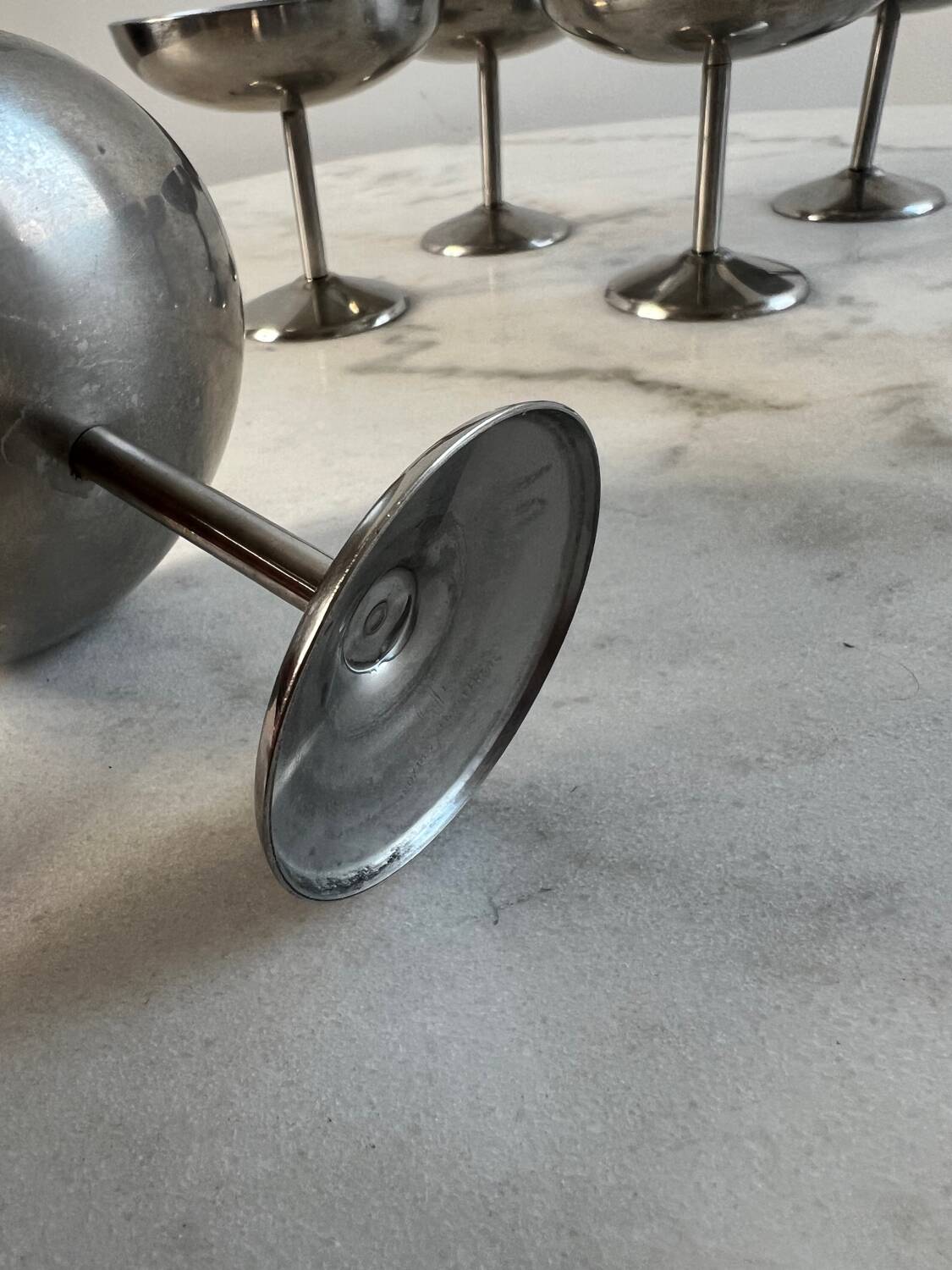 Set of 6 stainless steel cups