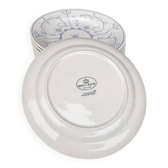 Set of 9 dessert plates Royal Boch – blue decoration in the style of Old Luxembourg.