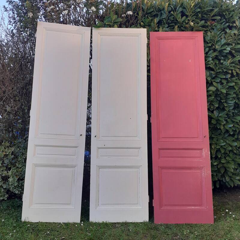 3 large old Haussmann-style wardrobe doors 19th century H260cm