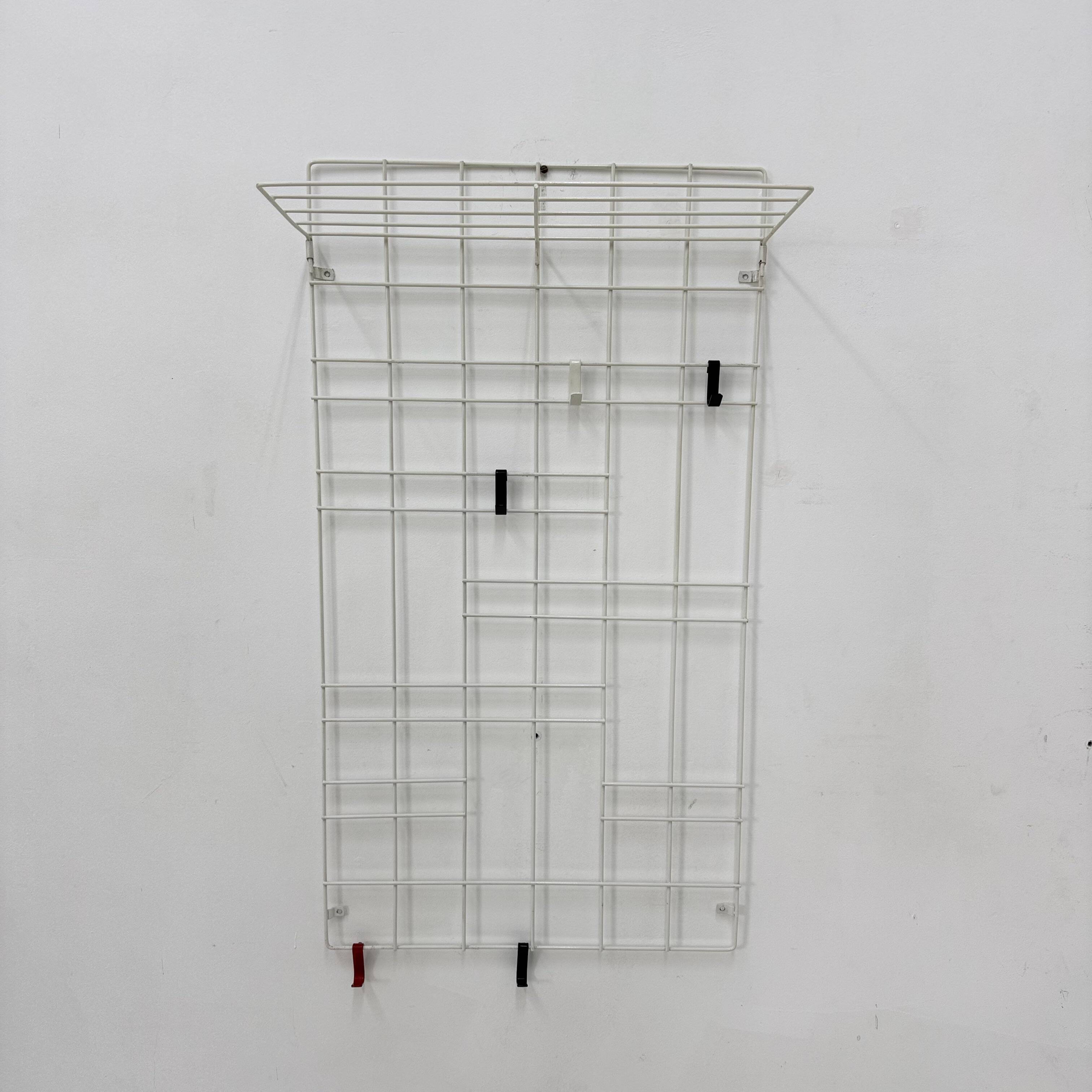 Vintage wire metal wall coat rack , 1960s