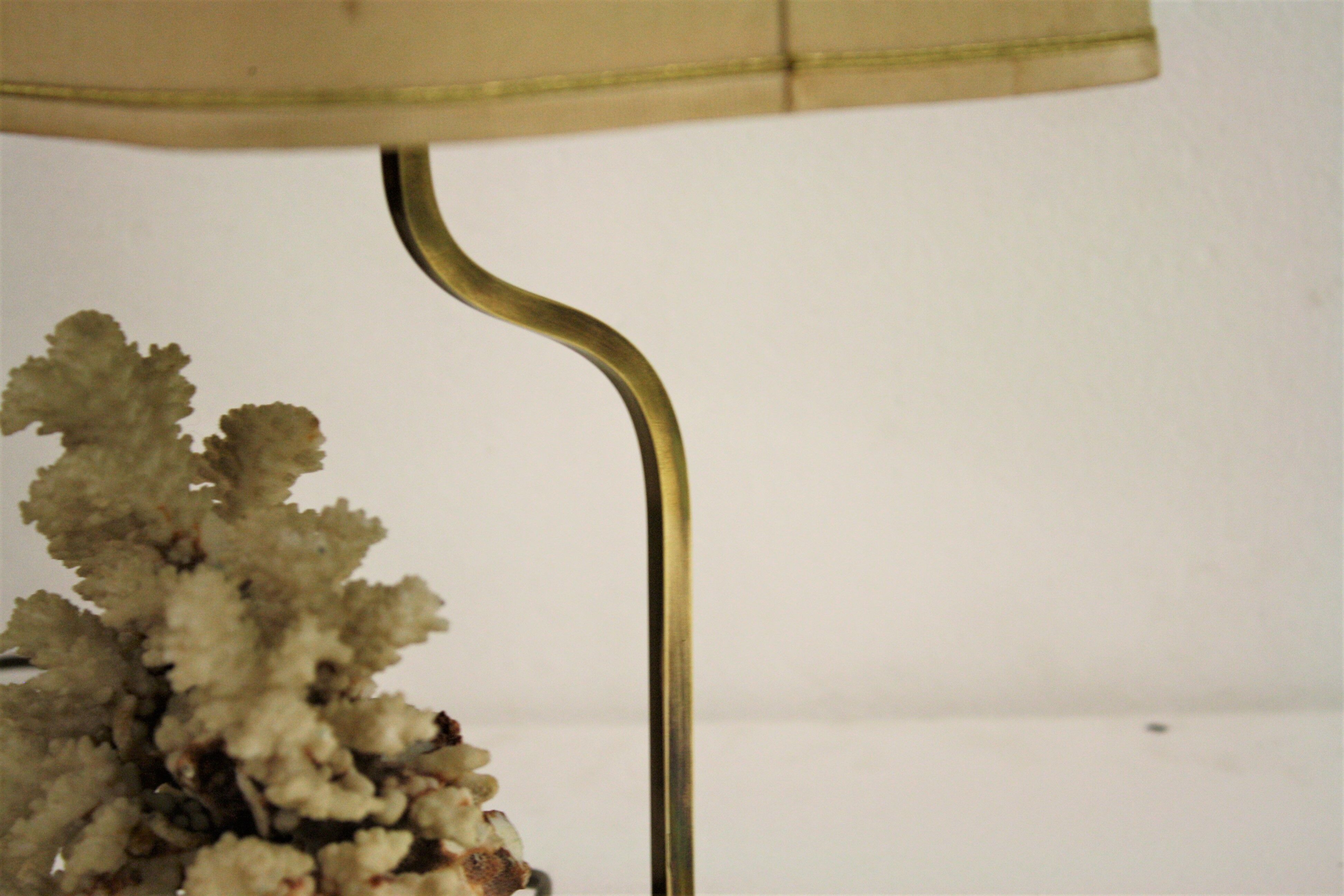 Brass coral table lamp, 1970s