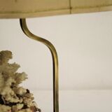 Lampe de table en corail et laiton, années 1970