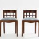 Paul T. Frankl pair of wavy walnut and mohair velvet chairs 1933