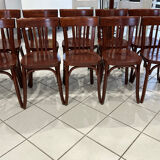 Set of 10 vintage bistro chairs from the 1970s.