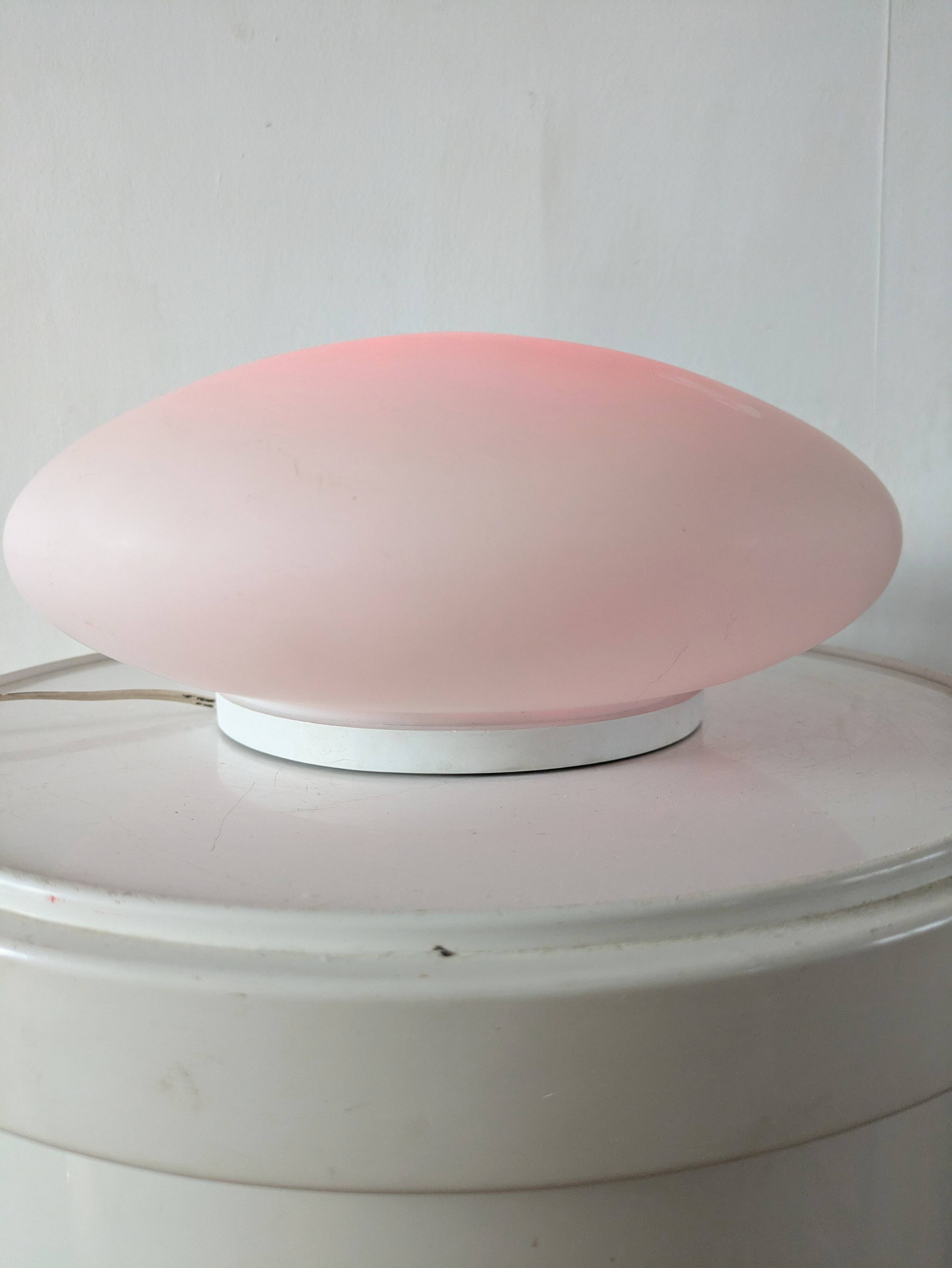 White opaline pebble lamp dlg Joseph André Motte