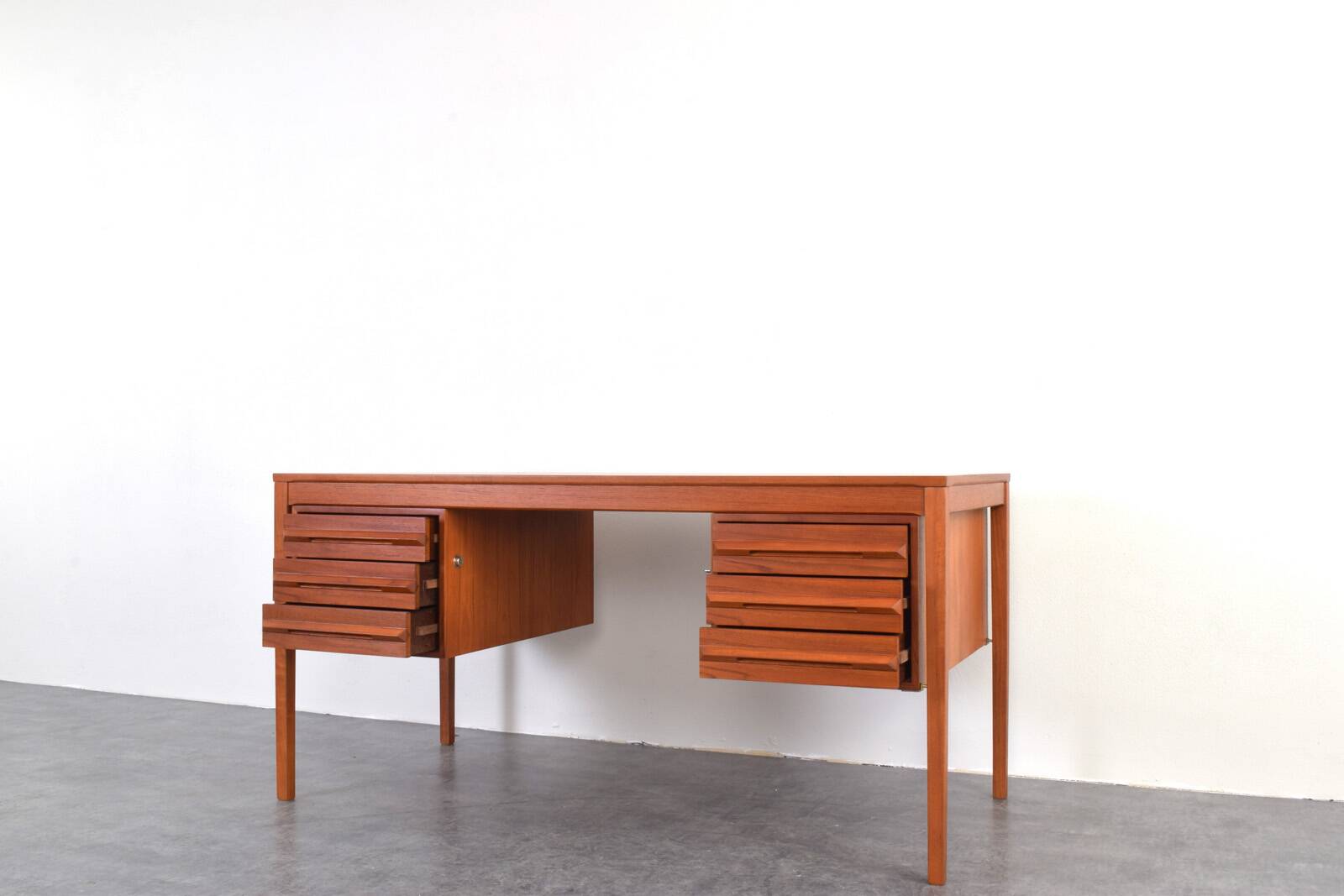 Mid-Century Teak Executive Desk by Torbjørn Afdal for Bruksbo, 1960s.