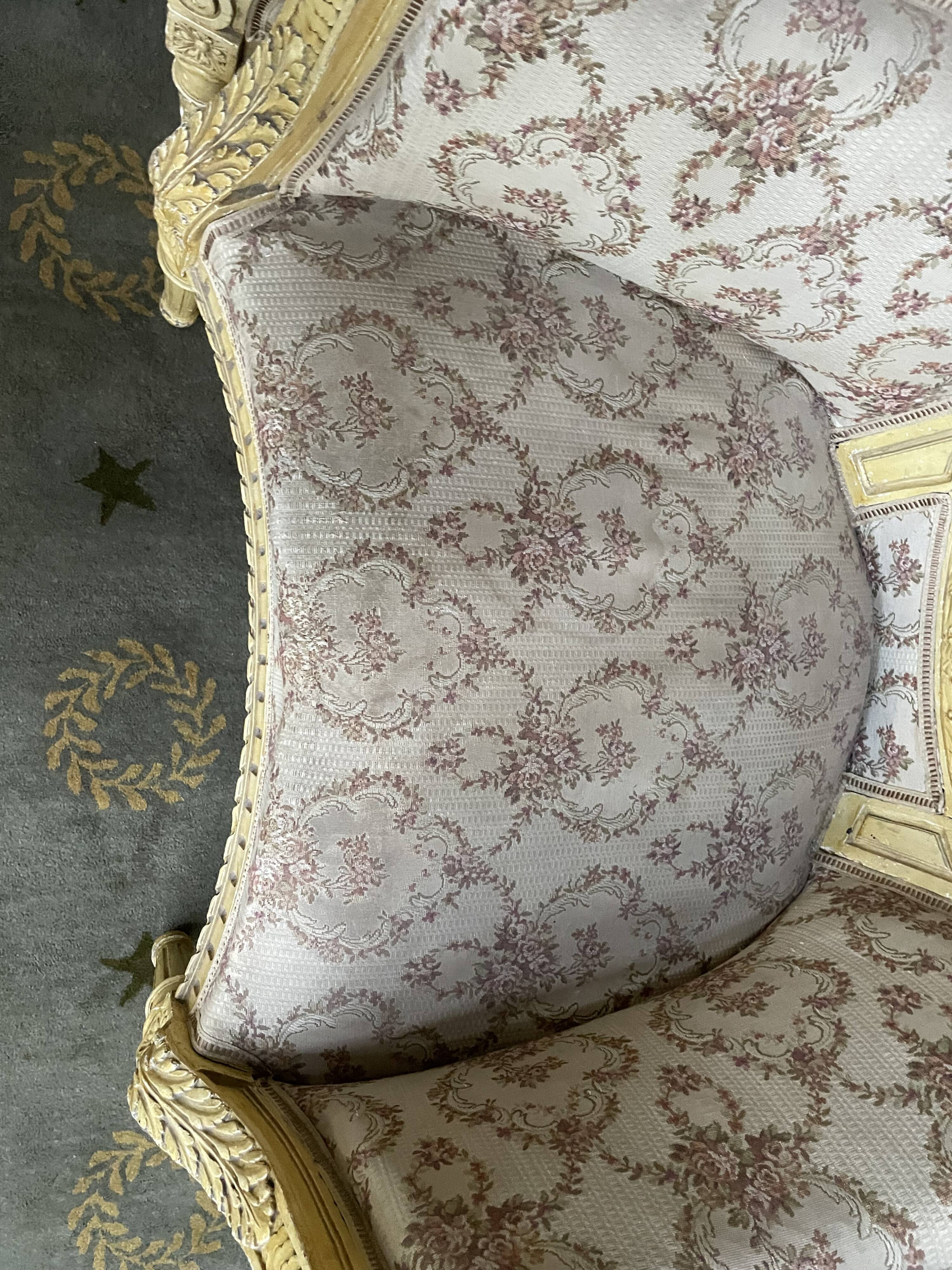 Pair of shepherdess armchairs in Louis XVI 1900 style