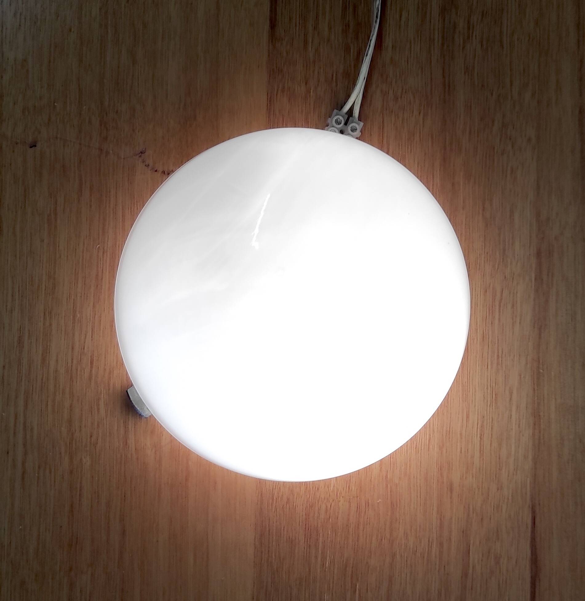Opaline globe ceiling or wall light, diameter 15 cm - mid-20th century