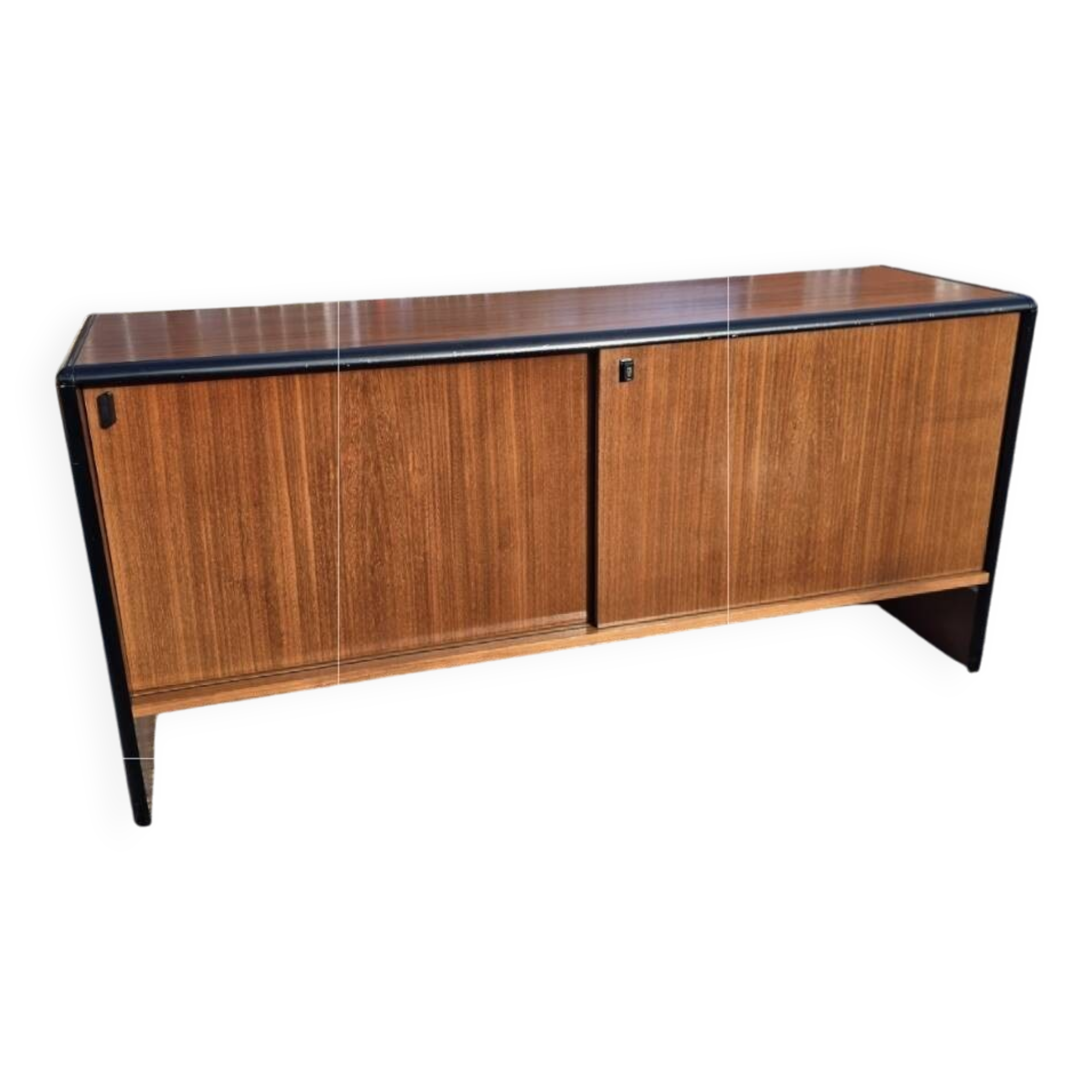 Vintage sideboard with sliding doors from the 60s